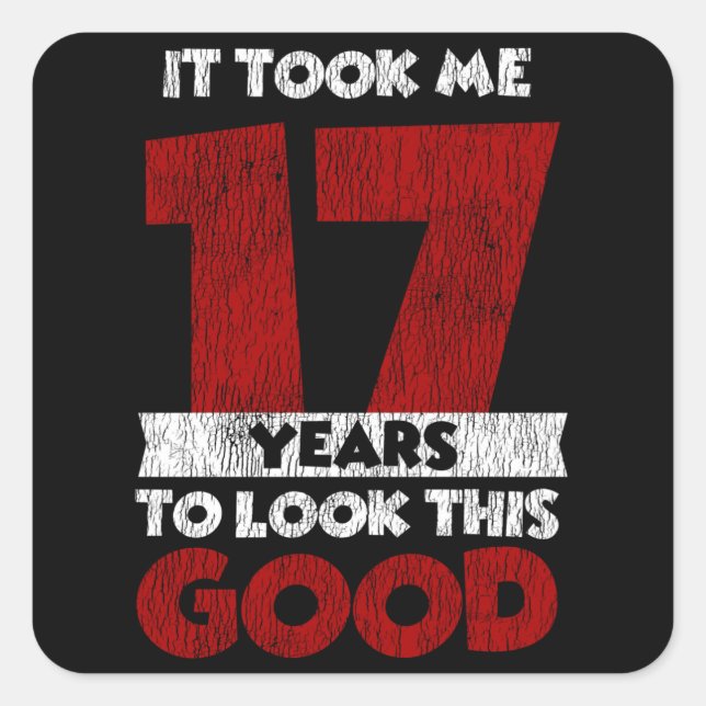 17 Year Old Bday Took Me Look Good 17th Birthday Square Sticker (Front)