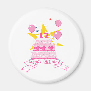 17 Year Old Birthday Cake Magnet