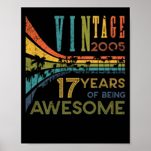 17 Year Old Birthday Vintage 2005 17th Birthday Poster