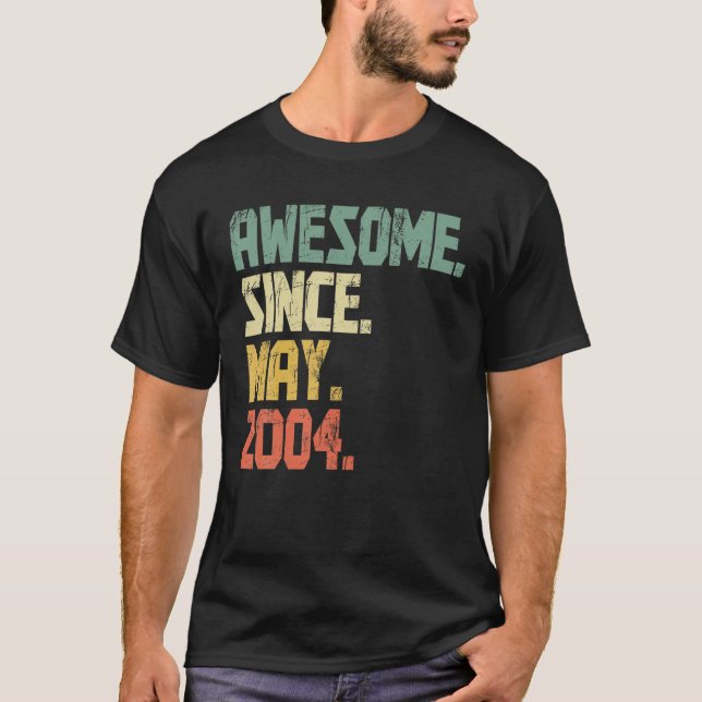 17 Year Old Boys Girls Gifts- Awesome Since May 20 T-Shirt (Front)
