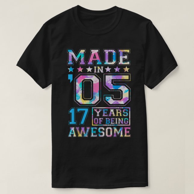 17 Year Old Girl Gifts For 17th Birthday Gift Born T-Shirt (Design Front)