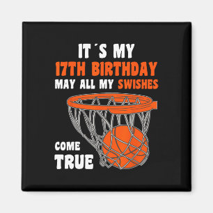 17 Year Old Happy 17th Birthday Basketball 17th Bi Magnet