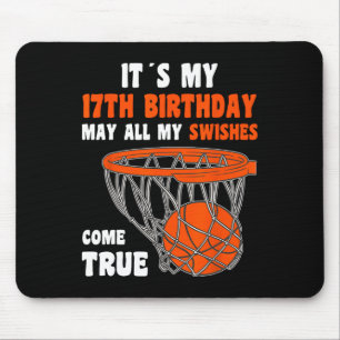 17 Year Old Happy 17th Birthday Basketball 17th Bi Mouse Mat