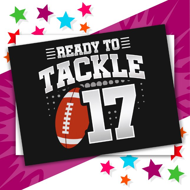 17 Year Old Tackle Football Party 17th Birthday Postcard (Creator Uploaded)