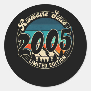 17 Year Old Vintage 17th Year Old Birthday 2005 Classic Round Sticker