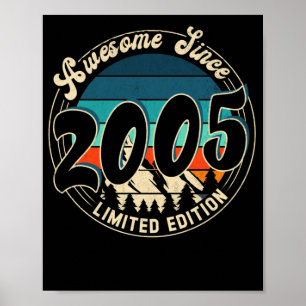 17 Year Old Vintage 17th Year Old Birthday 2005 Poster