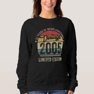17 Year Old Vintage 2005 17th Bday Sweatshirt