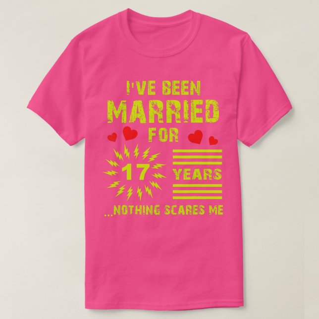 17 year Wedding Anniversary Gift ideas for Him, He T-Shirt (Design Front)