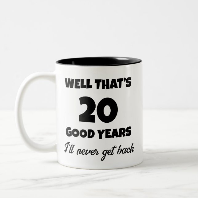 17 Year Work Anniversary Funny Two-Tone Coffee Mug (Left)