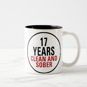 17 Years Clean and Sober Two-Tone Coffee Mug