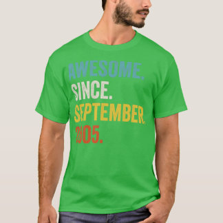 17 Years Old Awesome Since September 2005 17th Bir T-Shirt