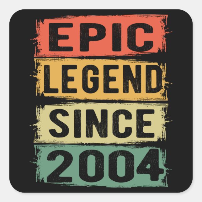 17 Years Old Bday 2004 Epic Legend 17th Birthday Square Sticker (Front)
