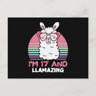 17 Years Old Bday Llamazing 17th Birthday Llama Postcard