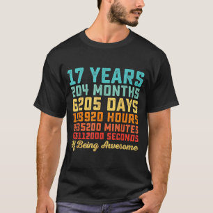 17 Years Old Birthday Quote Funny 17th B-Day Math T-Shirt