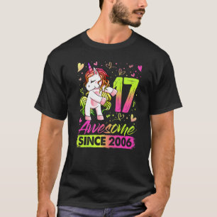 17 Years Old Flossing Unicorn 17th Birthday Girl P T-Shirt