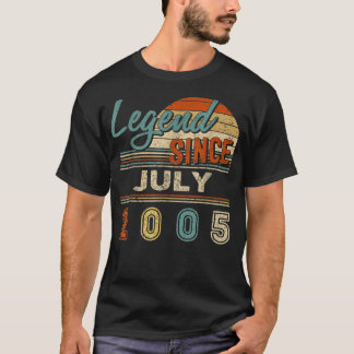17 Years Old Gifts Legend Since July 2005 17th Bir T-Shirt