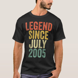 17 Years Old Legend Since July 2005 17th Birthday T-Shirt