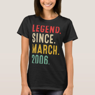 17 Years Old Legend Since March 2006  17th Birthda T-Shirt