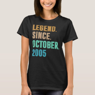 17 Years Old Legend Since October 2005 17th Birth T-Shirt