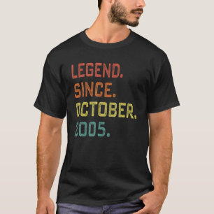 17 Years Old  Legend Since October 2005 17th Birth T-Shirt