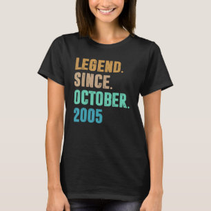 17 Years Old Legend Since October 2005 17th Birth T-Shirt