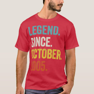 17 Years Old Legend Since October 2005 17th Birthd T-Shirt