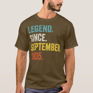 17 Years Old Legend Since September 2005 17th Birt T-Shirt