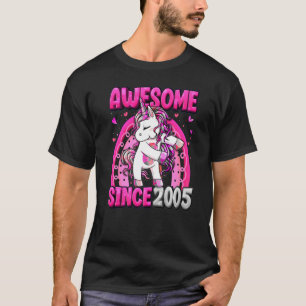 17 Years Old Unicorn Flossing 17th Birthday Girl U T-Shirt