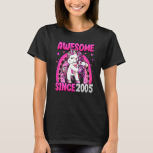 17 Years Old Unicorn Flossing 17th Birthday Girl U T-Shirt