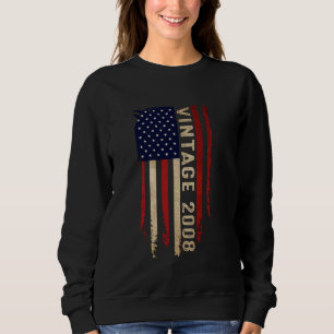 17 Years Old Vintage 2008 Funny 17th Birthday Amer Sweatshirt