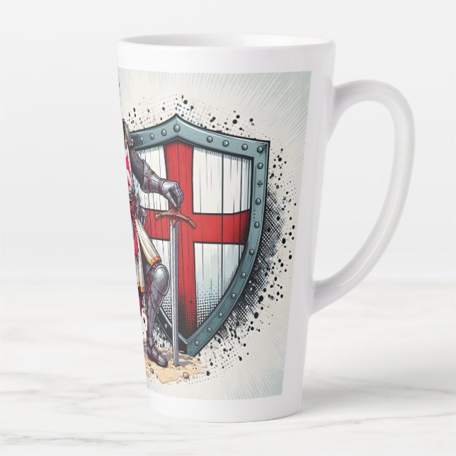 17oz Latte Mug with Crusader Knight design (Right)
