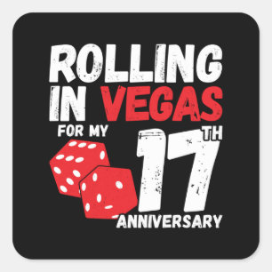 17th Anniversary Married 17 Years Las Vegas Trip Square Sticker