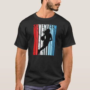 17th Basketball Birthday Retro Vintage Distressed T-Shirt