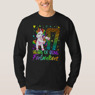 17th Birthday 17 Year Old Girl Flossing Unicorn P T-Shirt