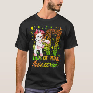 17th Birthday 17 Year Old Girl Flossing Unicorn P T-Shirt