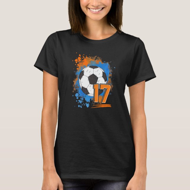 17th Birthday 17 Years Old Soccer Ball T-Shirt (Front)