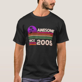 17th Birthday Boys Girls Awesome Since 2005 T-Shirt