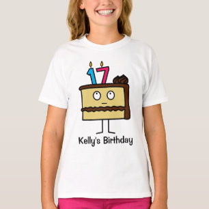 17th Birthday Cake with Candles T-Shirt