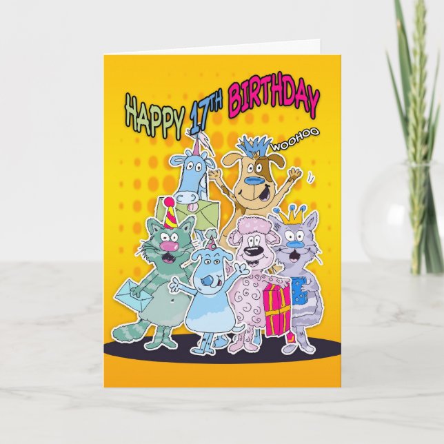 17th Birthday Card - Moonies Doodlematoons (Front)