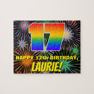 17th Birthday: Fun, Colourful Celebratory Firework Jigsaw Puzzle