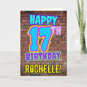 17th Birthday - Fun, Urban Graffiti Inspired Look Card