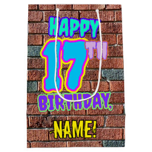 17th Birthday: Fun, Urban Graffiti Inspired Look Medium Gift Bag