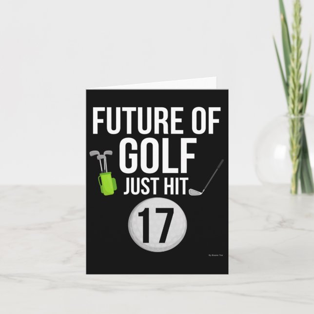 17th Birthday Golf T Shirt 17 Year Old Birthday Gi Card (Front)