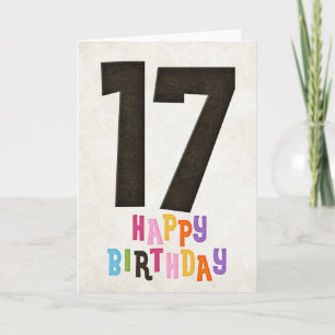 17th Birthday Happy Birthday Card Design 2