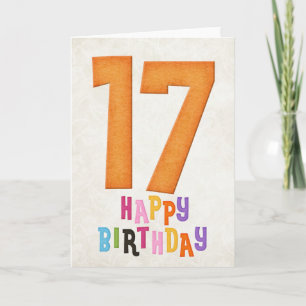 17th Birthday Happy Birthday Card Design 3