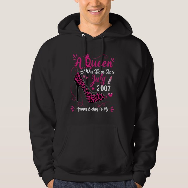 17th Birthday High Heel A Queen Was Born In July 2 Hoodie (Front)