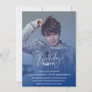 17th birthday invitation Birthday party Photo boy