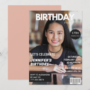 17th birthday invitations Girl Magazine Cover