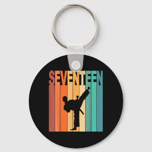 17th Birthday Karate Taekwondo Theme 17 Year Old Key Ring