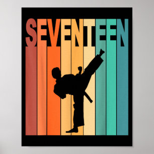 17th Birthday Karate Taekwondo Theme 17 Year Old Poster